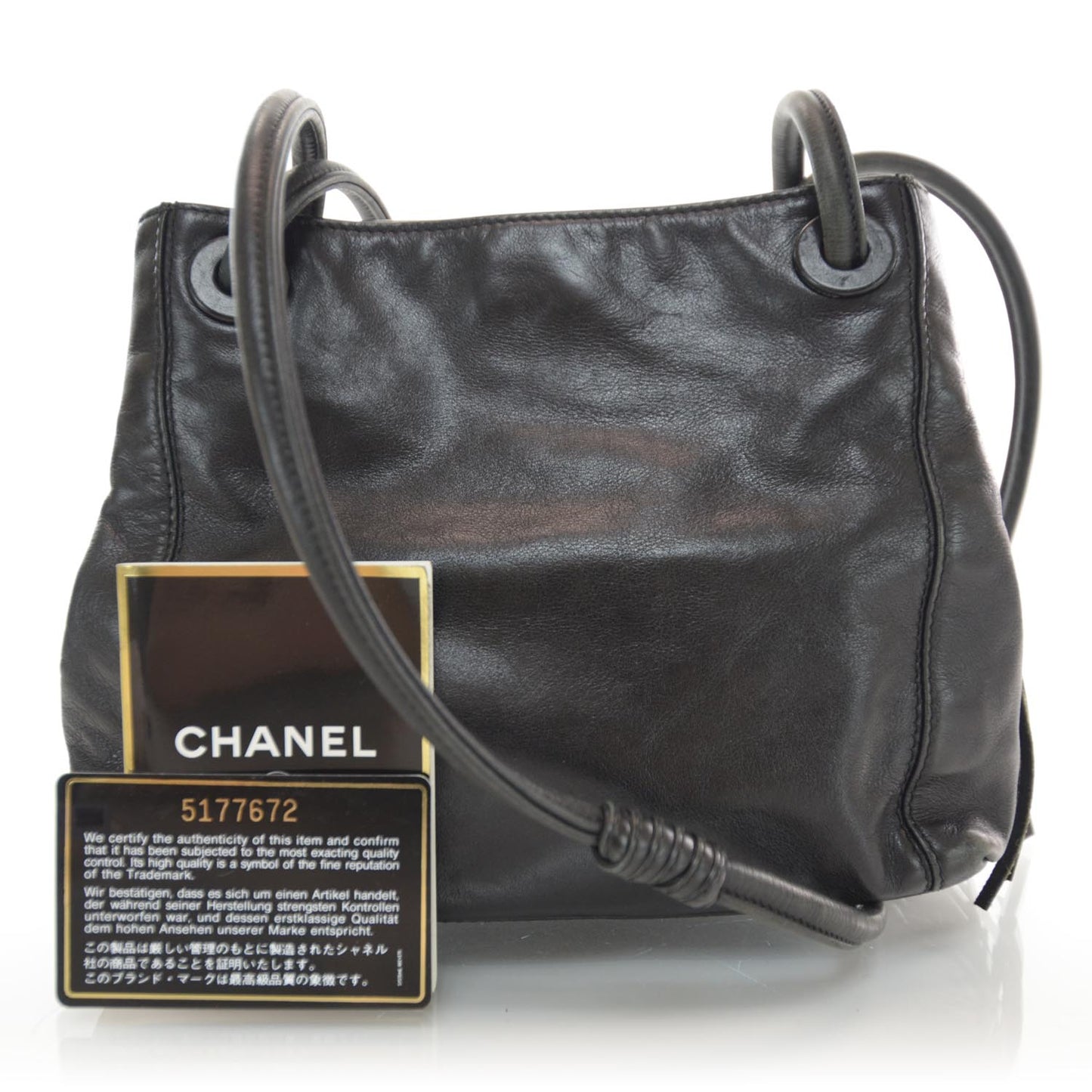 Lambskin CC Tassel Shoulder Bag Black