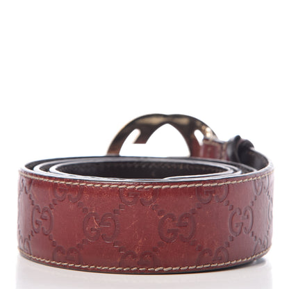 Gucci Guccissima Interlocking G Belt 95 38 Dark Red 3 of 7