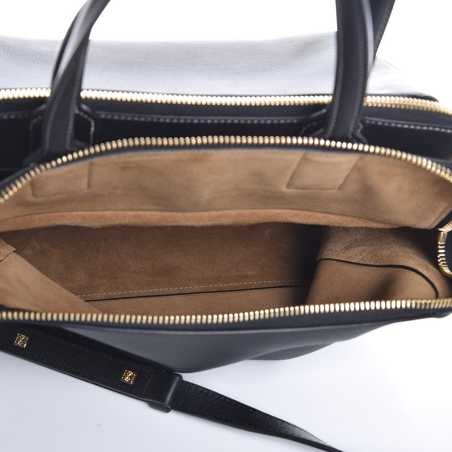 Calfskin Triple Zip Tote Black