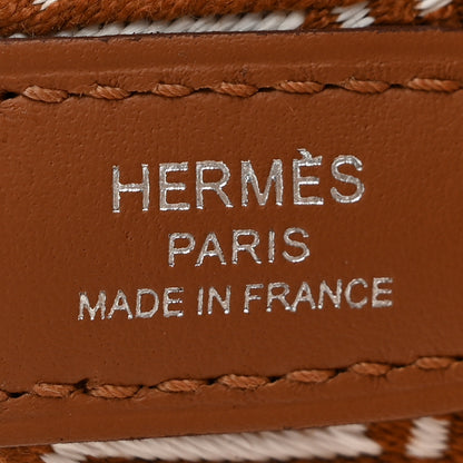 Hermes Toile Swift 50mm Sangle Cavale Shoulder Strap Ecru Beige Gold 4 of 5