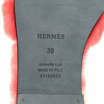 Hermes Woolskin Oran Sandals 39 Rose Du Desert 6 of 7