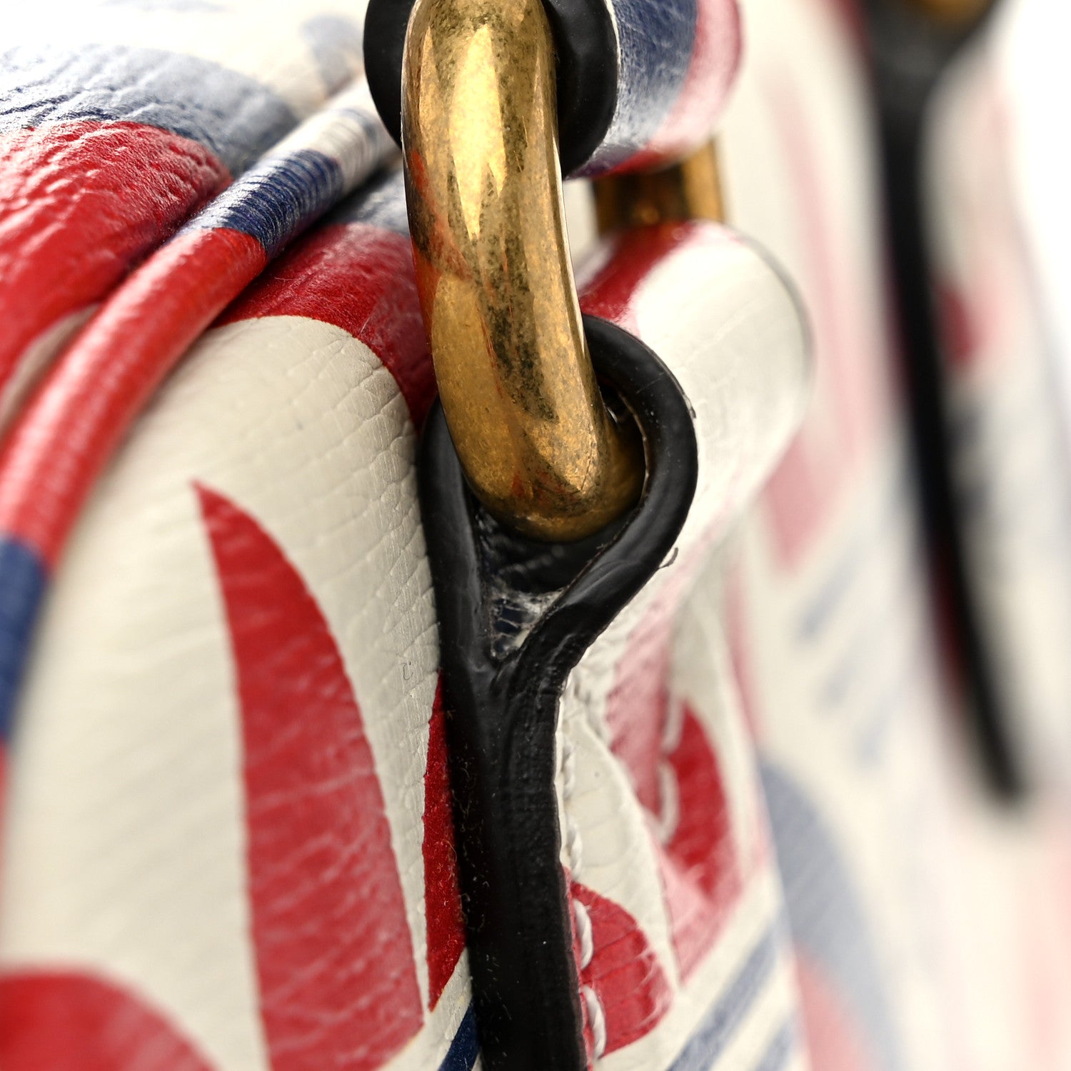 Gucci X ADIDAS Shangai Calfskin Web Trefoil Interlocking G Mini Duffle Bag Red White Blue 11 of 11