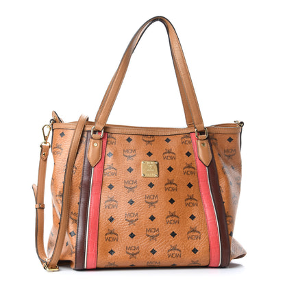 MCM Visetos Striped Tote Cognac 1 of 9