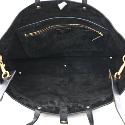 Valentino Garavani Grained Calfskin Quilted Large Roman Stud Tote Black 5 of 10