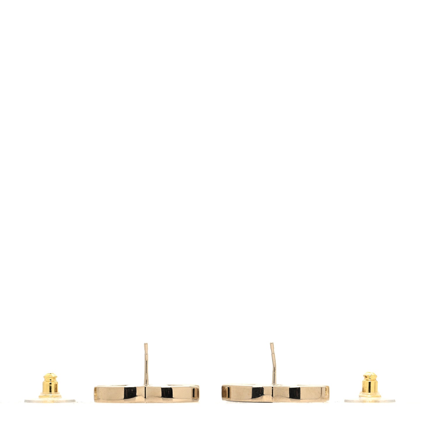Enamel CC Earrings Gold Black White