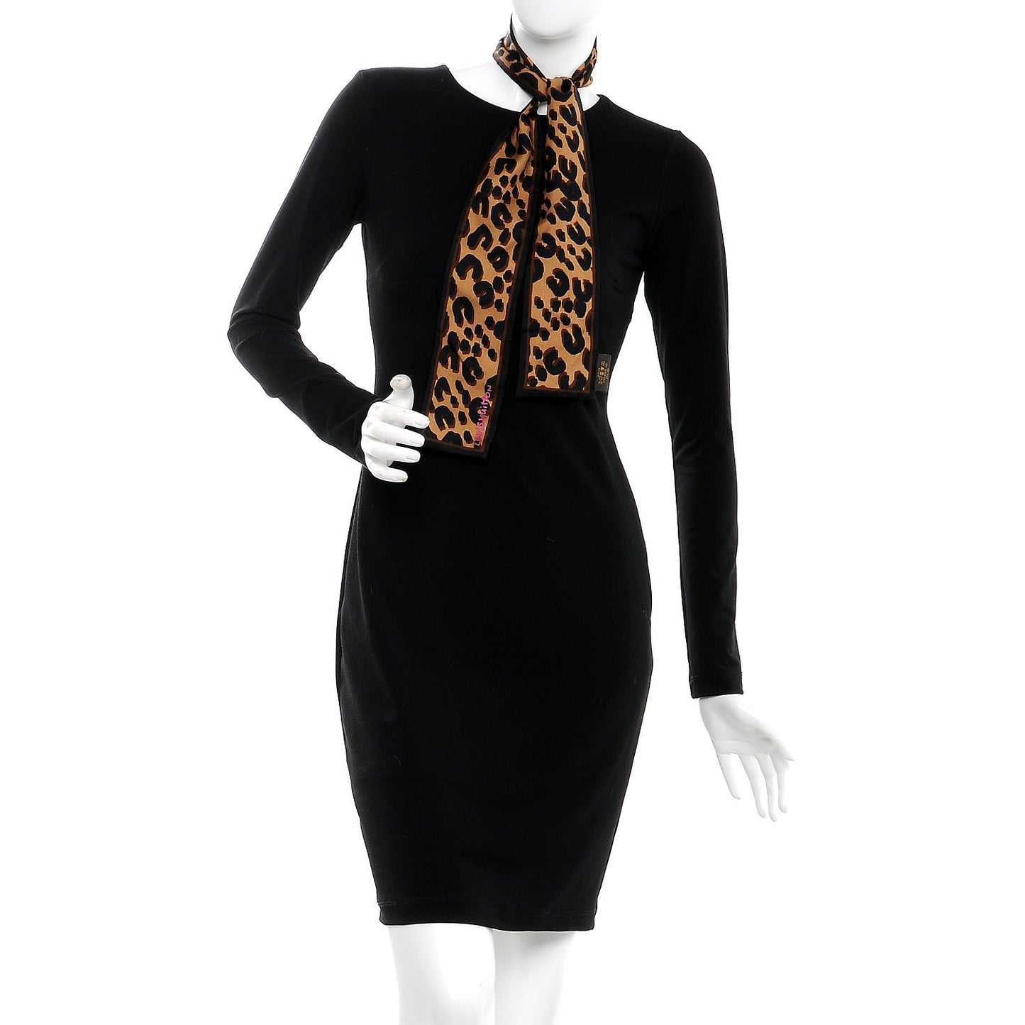 Silk Leopard Bandeau Scarf Marron