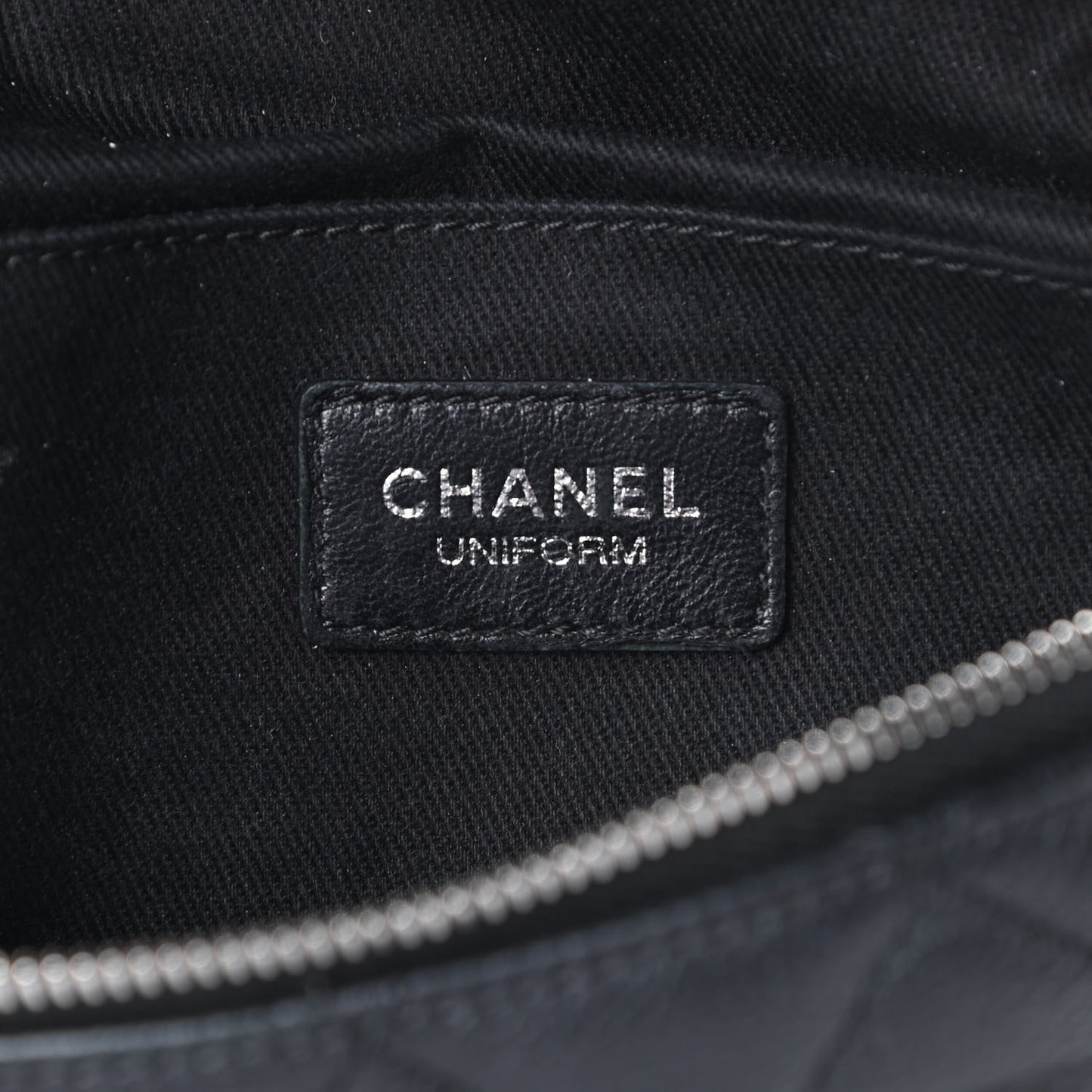 Grained Calfskin Quilted Waist Belt Bag Black