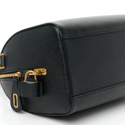Balenciaga Grained Calfskin Medium Ville Bowling Bag Black 9 of 10