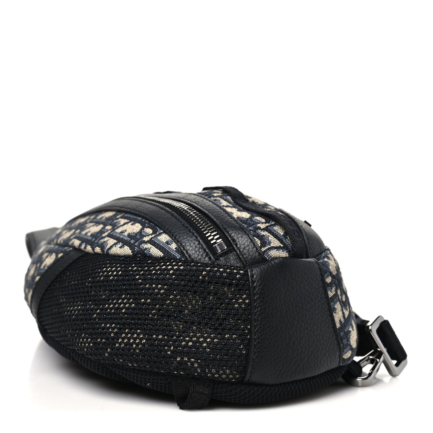 Christian Dior Grained Calfskin Oblique Scarab Sling Bag Blue Black 3 of 9