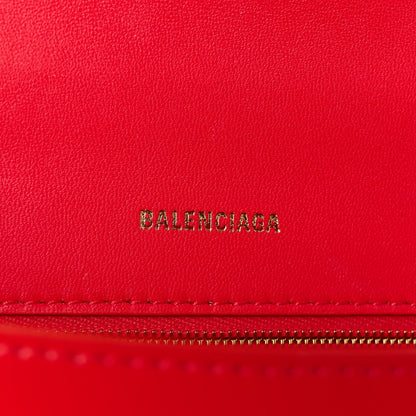 Balenciaga Shiny Box Calfskin Small Hourglass Top Handle Bag Bright Red 6 of 10