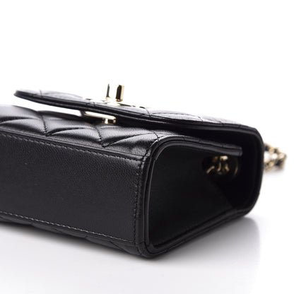 Chanel Lambskin Quilted Mini Trendy CC Chain Wallet Black 6 of 12