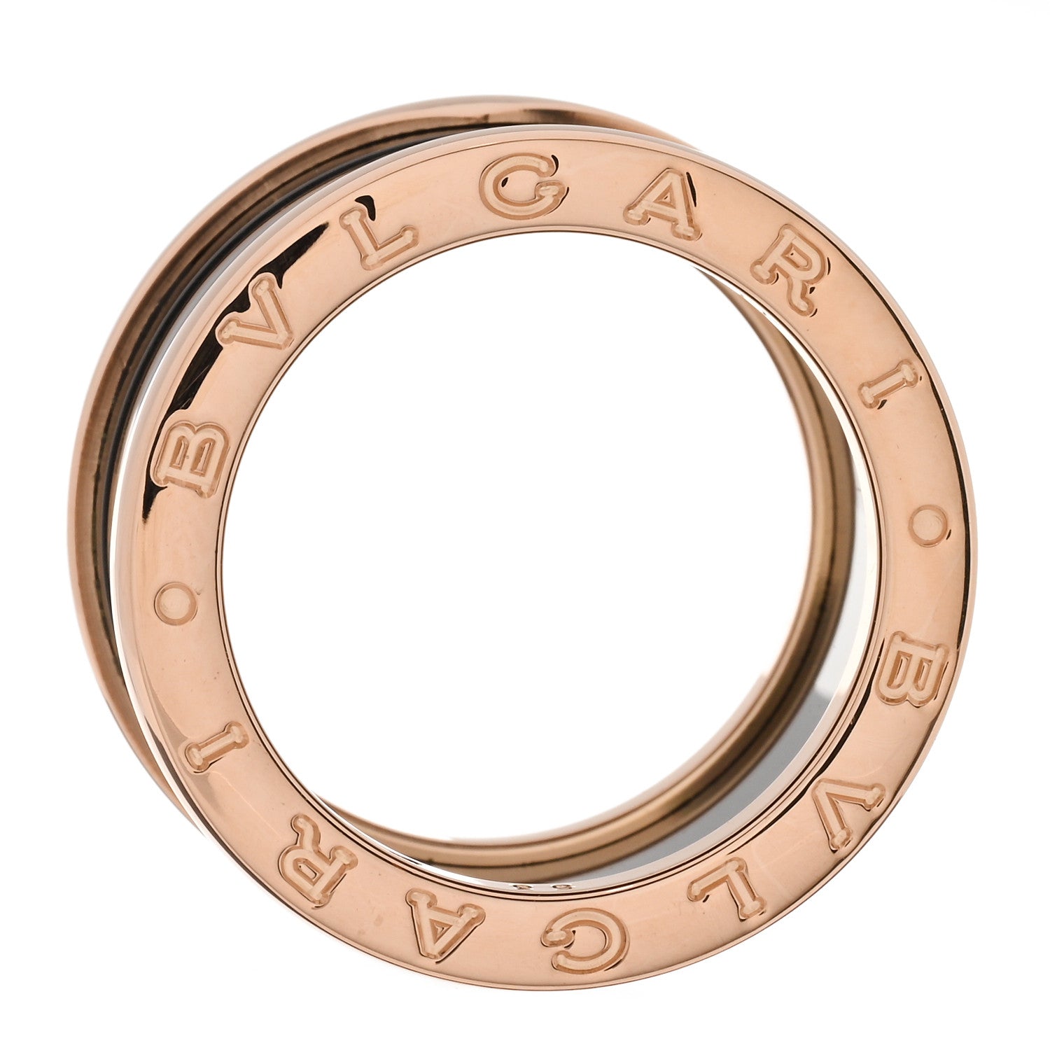 Bulgari 18K Rose Gold Black Ceramic B.Zero1 Four-Band Ring 53 6.25 4 of 6
