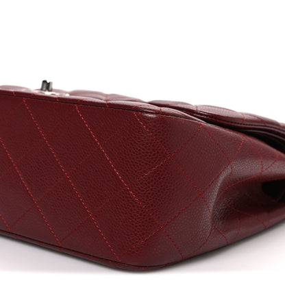 Chanel Caviar Quilted Jumbo Double Flap Dark Red 10 of 12