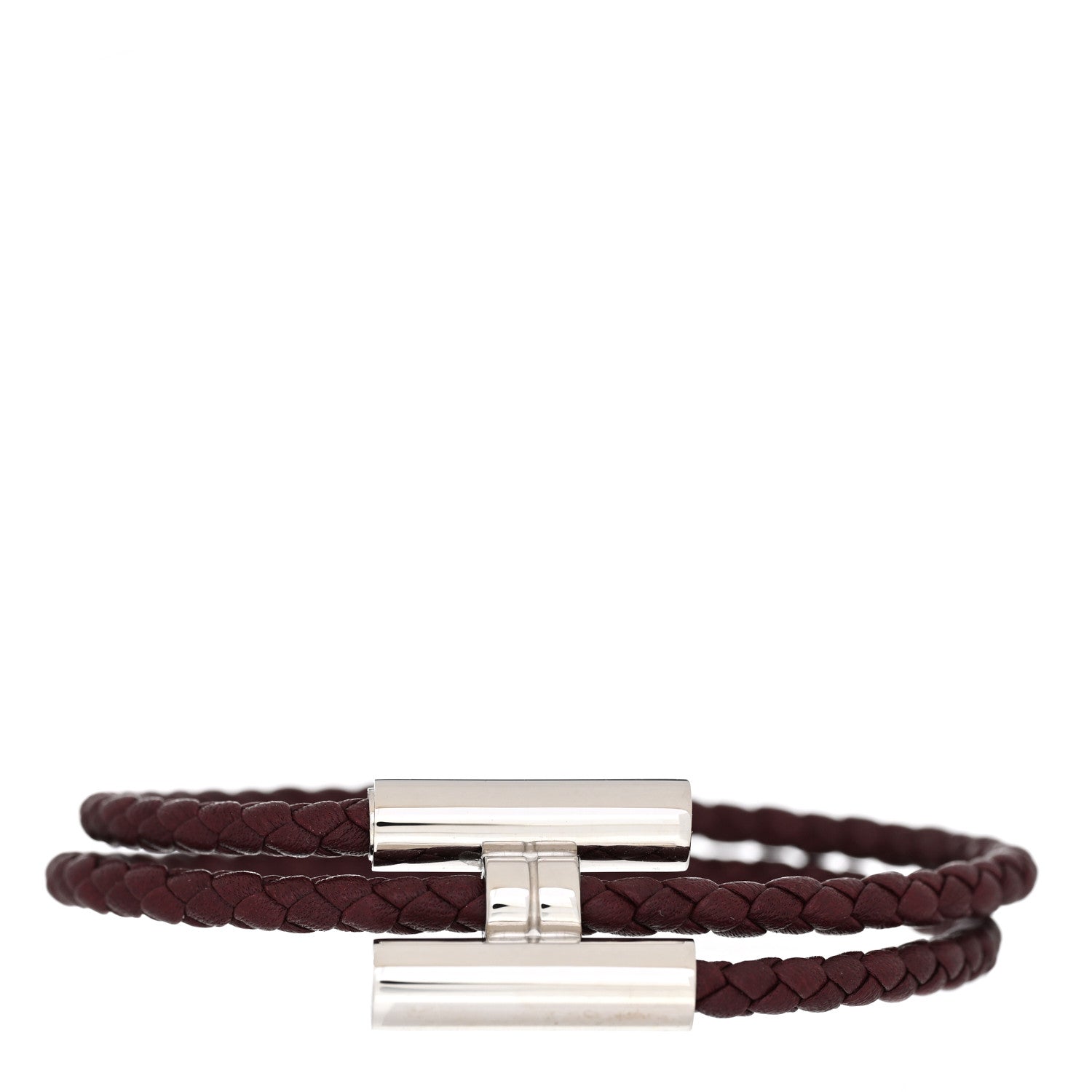 Hermes Swift Double Wrap Cord Tournis Tresse Bracelet T3 Rouge H 1 of 5
