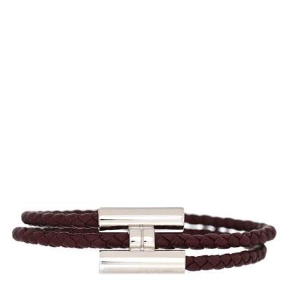 Hermes Swift Double Wrap Cord Tournis Tresse Bracelet T3 Rouge H 1 of 5