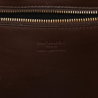 Saint Laurent Raffia Calfskin Medium Panier Tote Dark Chocolate 6 of 11