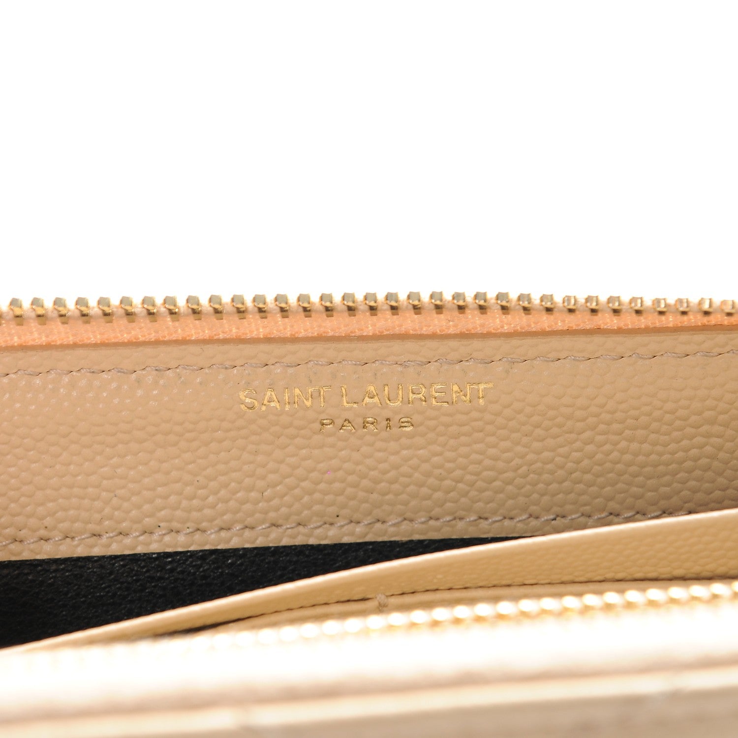Saint Laurent Grain De Poudre Matelasse Chevron Monogram Zip Around Wallet Nude Powder 6 of 8