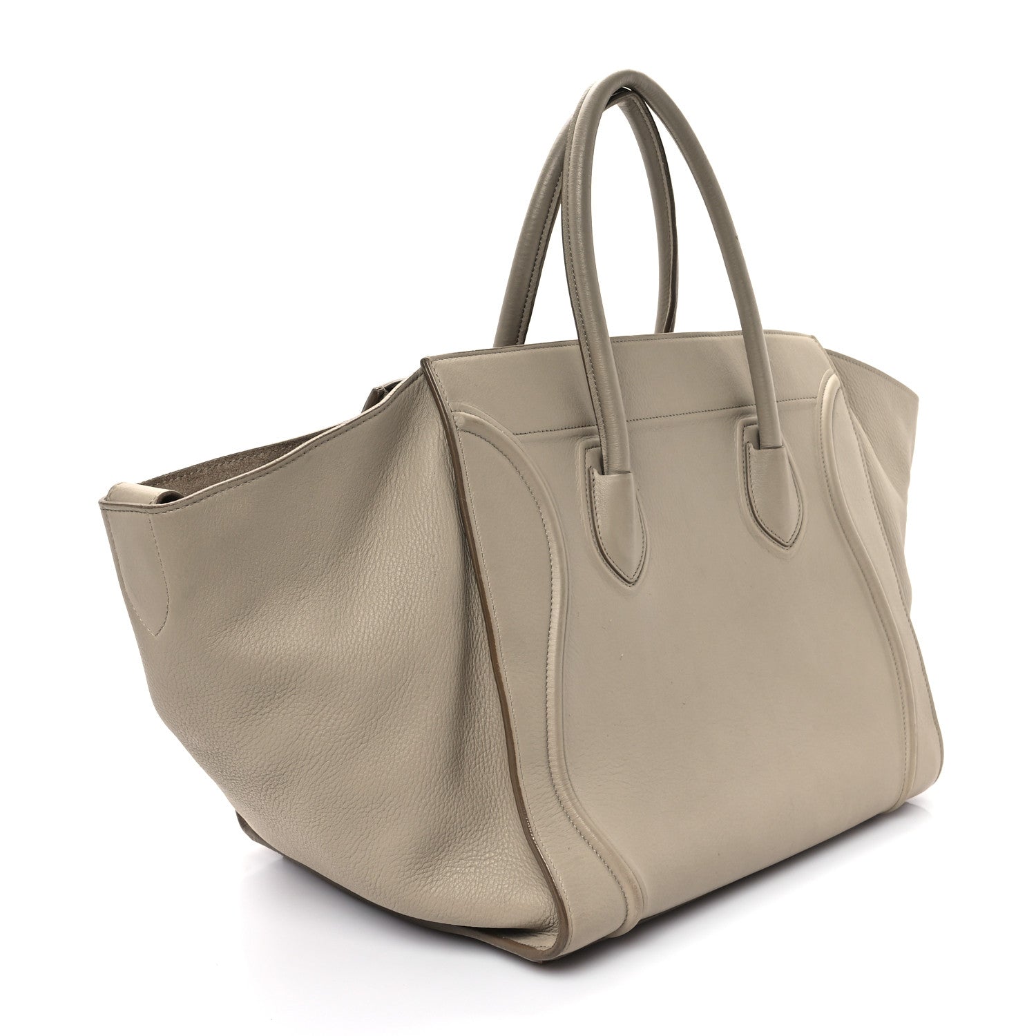 Celine Supple Calfskin Medium Phantom Luggage Beige 3 of 13