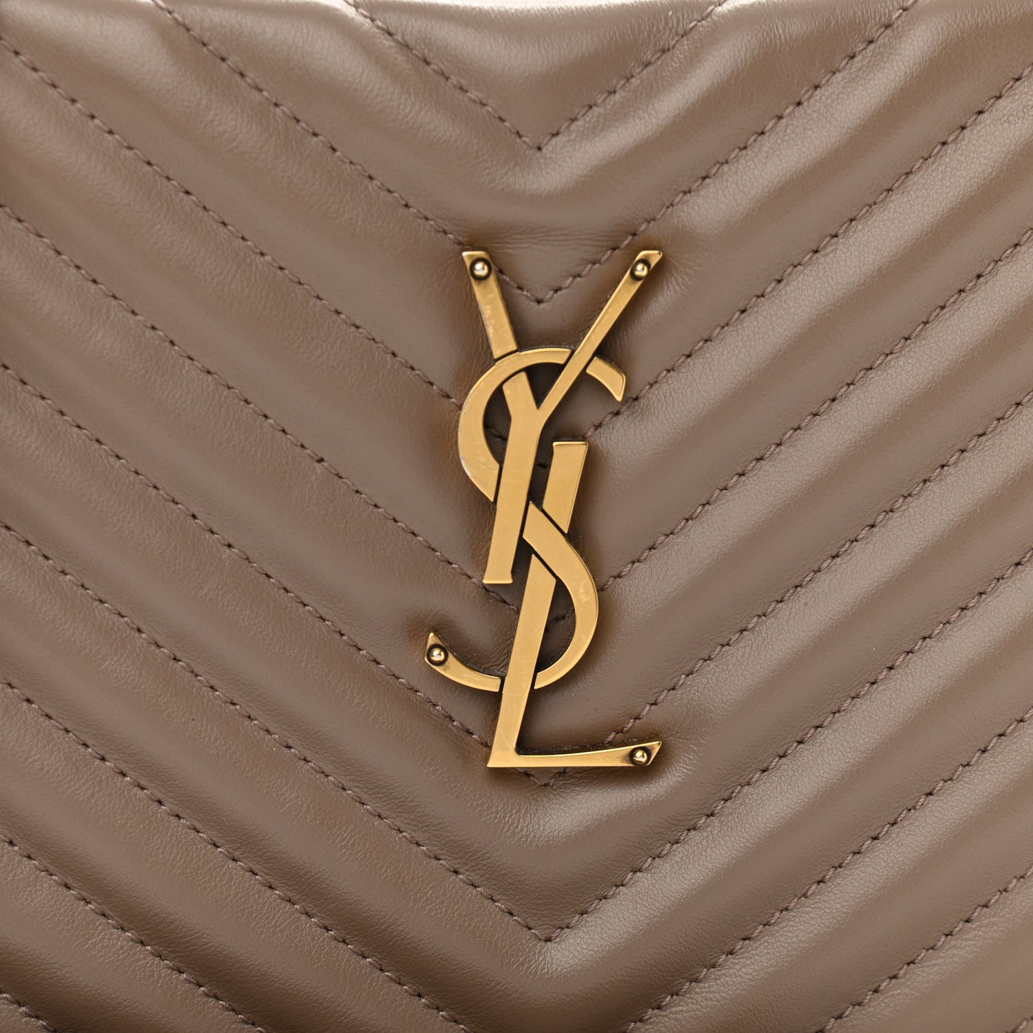 Saint Laurent Calfskin Matelasse Monogram Lou Camera Bag Dark Beige 8 of 13