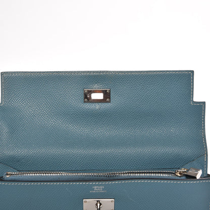 Hermes Epsom Kelly Longue Wallet Blue Jean 19 of 19