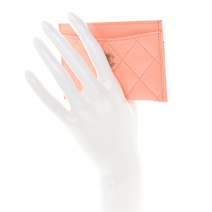 Chanel Caviar Quilted Card Holder Coral 2 of 9