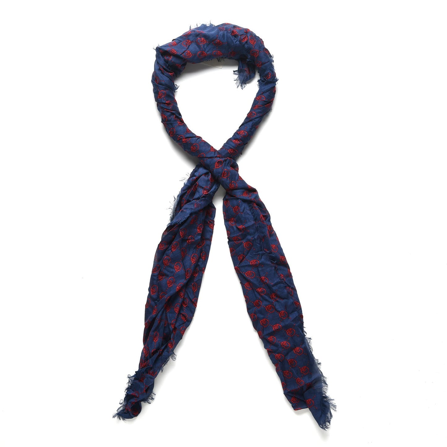 Modal Silk Twill GG Hamlet Square Scarf Sapphire Red