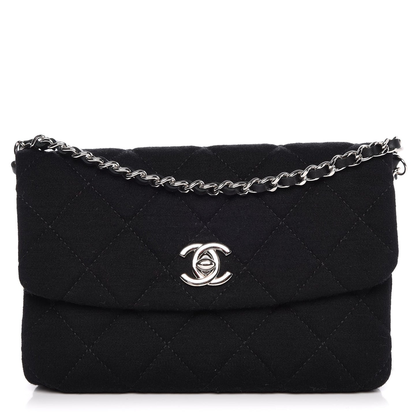 Jersey Quilted Mini Flap Black