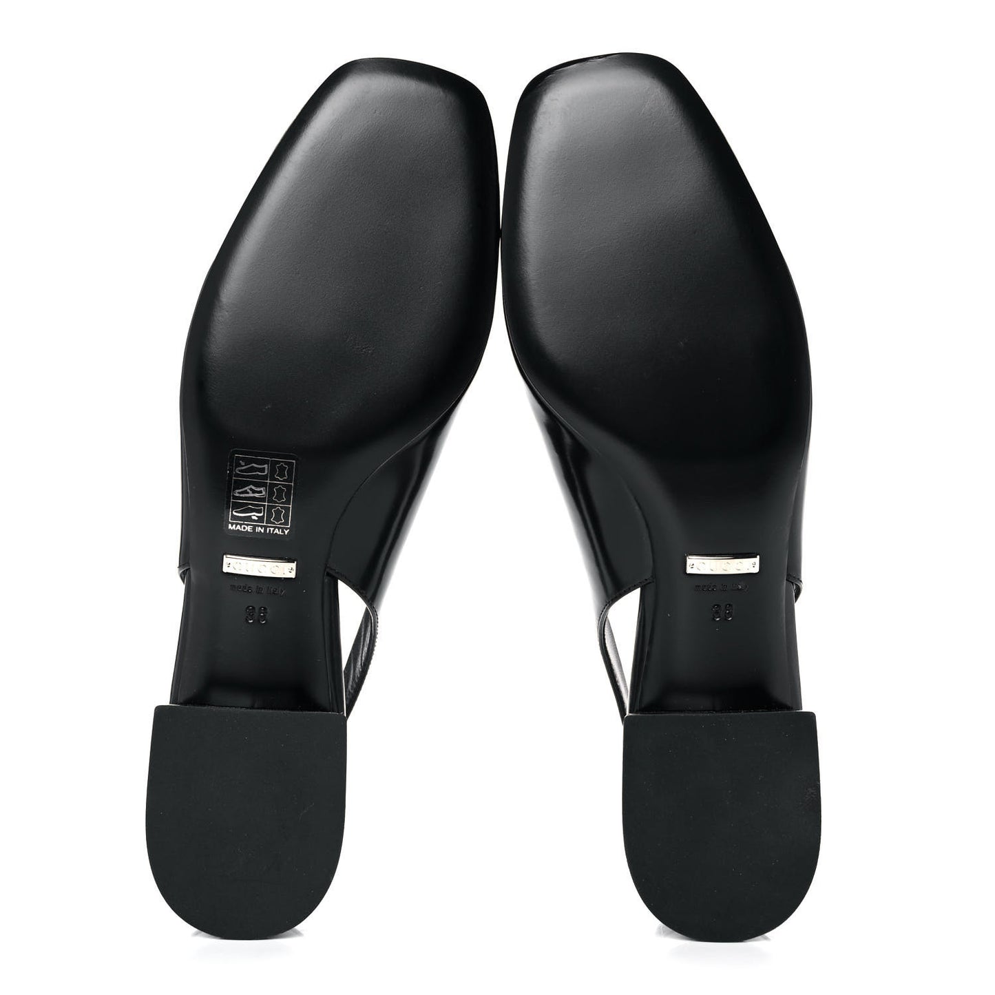 Regent Calfskin Horsebit Slingback Pumps 38 Black