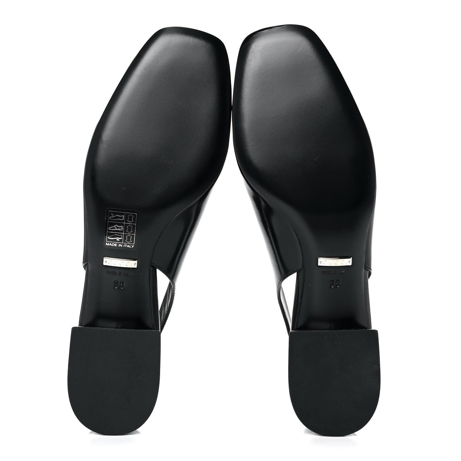 Gucci Regent Calfskin Horsebit Slingback Pumps 38 Black 5 of 11