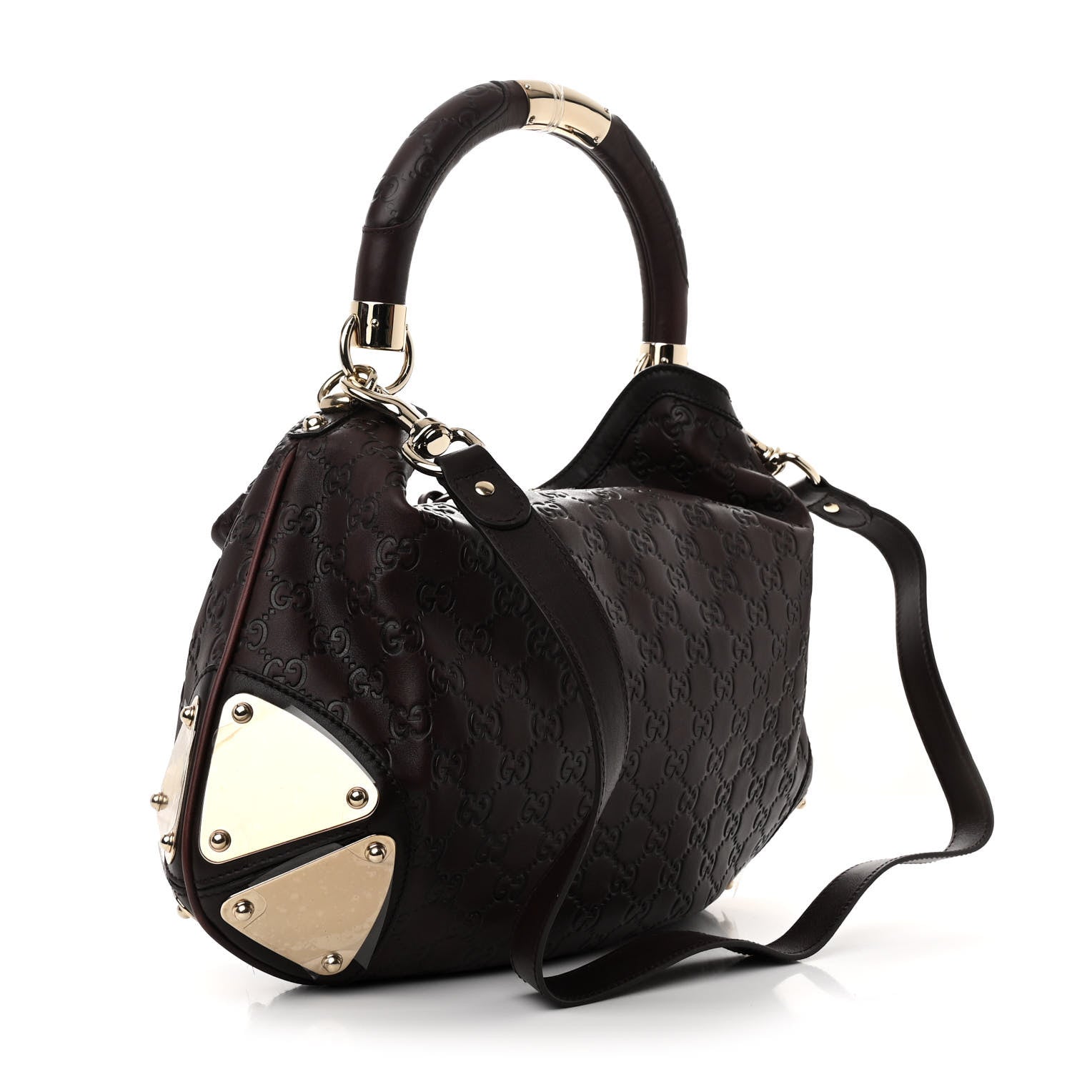 Gucci Guccissima Medium Indy Top Handle Hobo Dark Brown 3 of 10