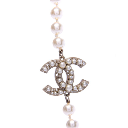 Chanel Graduated Pearl CC Long Necklace Light Gold 4 of 5