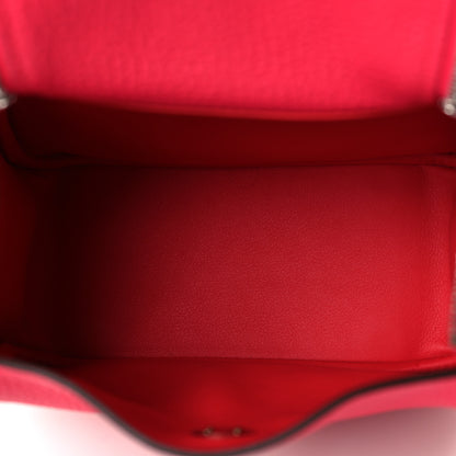 Hermes Taurillon Clemence Mini Lindy 20 Rose Extreme 5 of 10