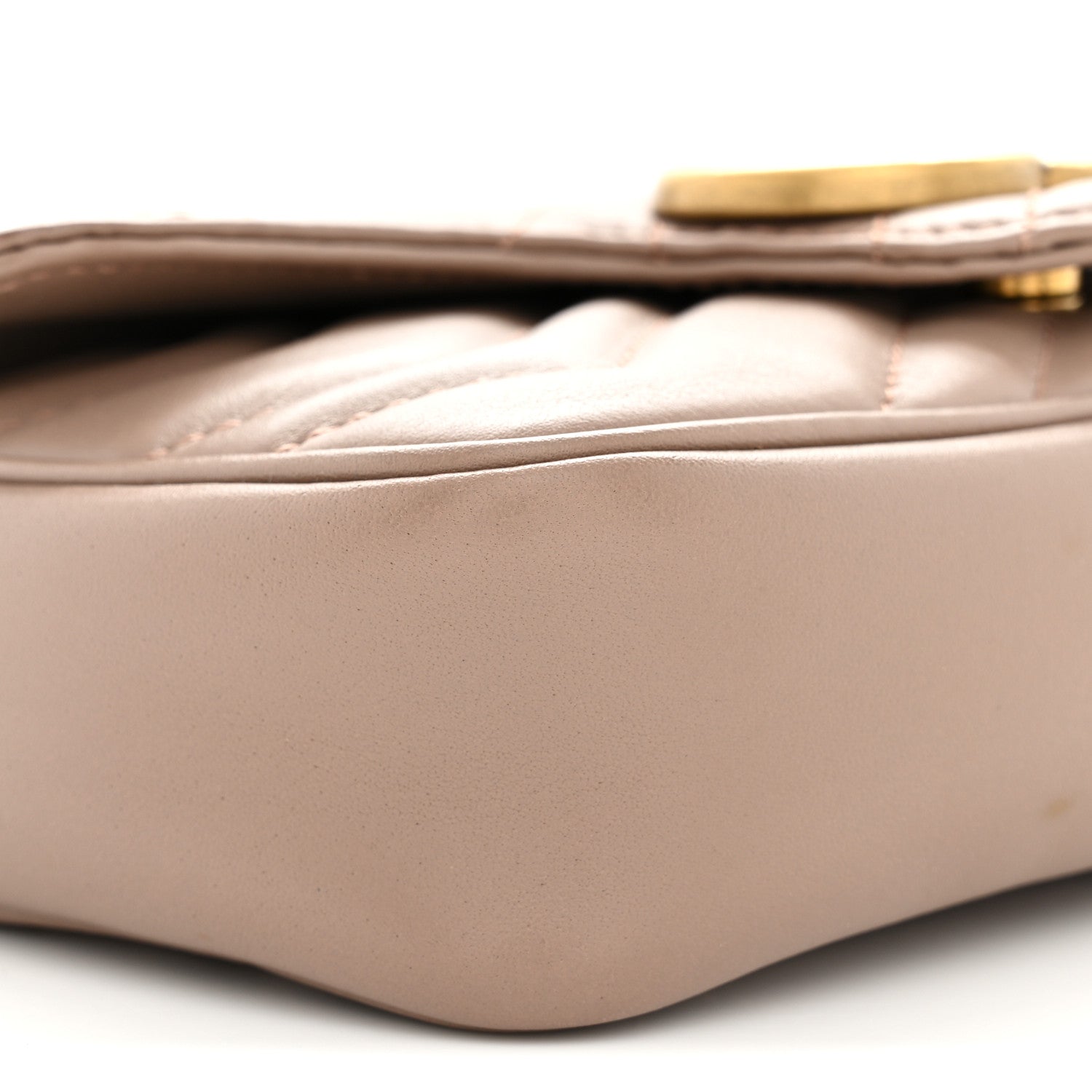 Gucci Calfskin Matelasse Super Mini GG Marmont Shoulder Bag Porcelain Rose 9 of 15