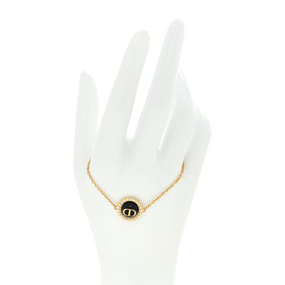 Christian Dior Pearl Glass Petit CD Baroque Bracelet Gold Black 2 of 5
