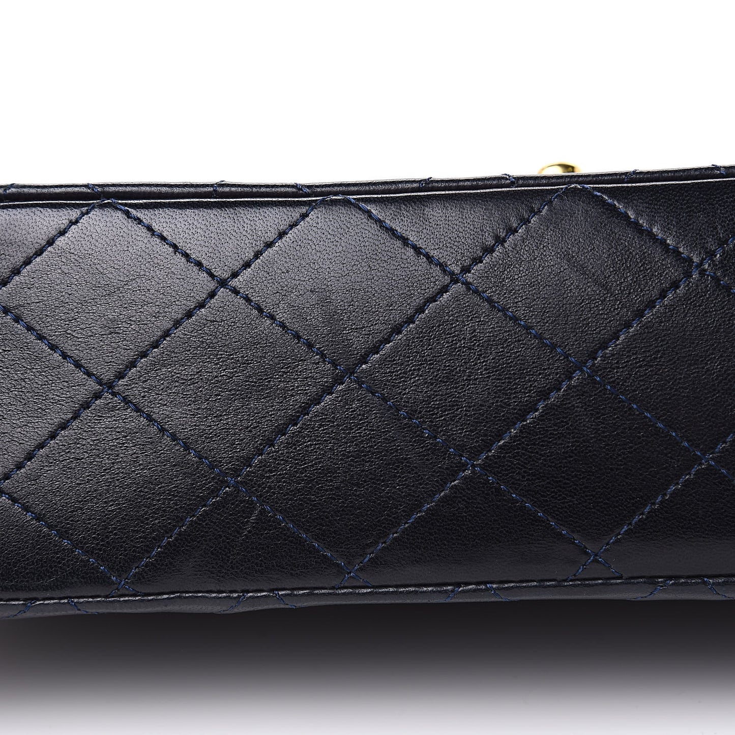 Lambskin Quilted Medium Double Flap Navy