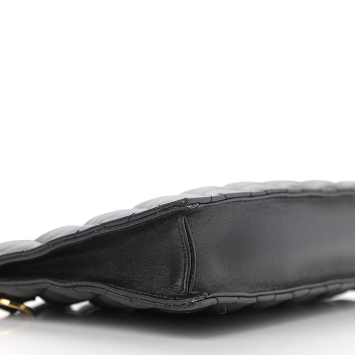 Calfskin Quilted Small Tribute Icon Pouch Black