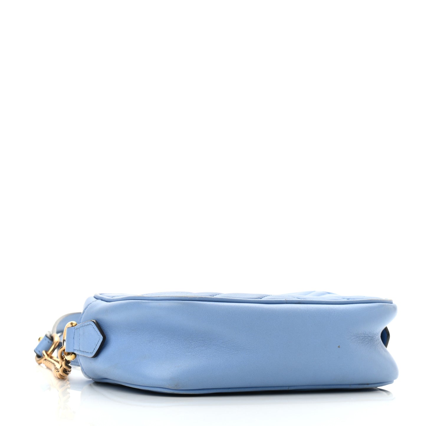 Calfskin Matelasse Mini GG Marmont Chain Shoulder Bag Clear Sky Blue