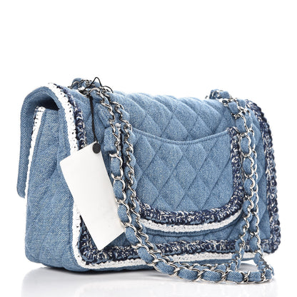 Chanel Denim Braided Medium Flap Bag Light Blue 3 of 8
