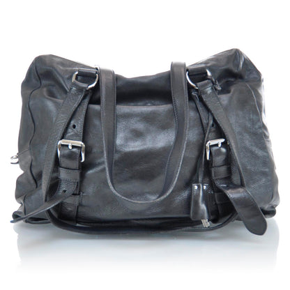 Prada Leather Buckle Satchel Nero Black 3 of 11