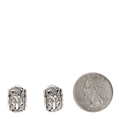 John Hardy Sterling Silver Bamboo Hoop Clip On Earrings 2 of 5