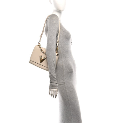 Louis Vuitton Epi Twist Monogram Flower Chain Shoulder Bag MM Quartz White 2 of 10