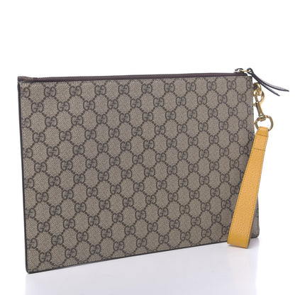 Gucci GG Supreme Monogram Neo Vintage Zip Wristlet Pouch Beige New Acero Crop 3 of 17