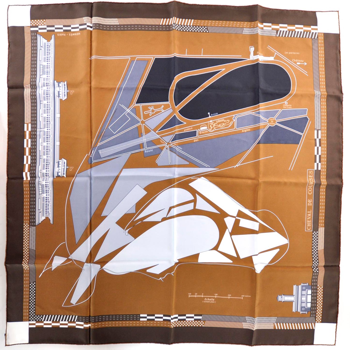 Silk Cheval De Courses Scarf 90