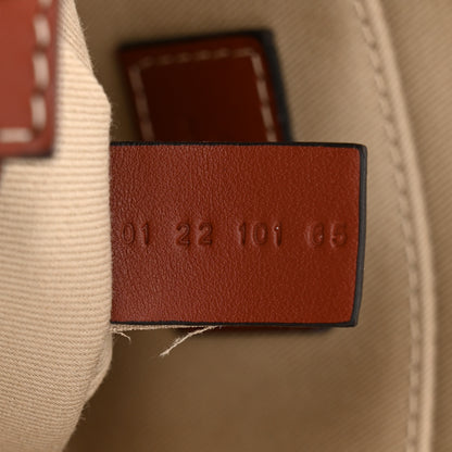 Chloe Cotton Calfskin Small Woody Ribbon Tote With Strap White Brown 7 of 10