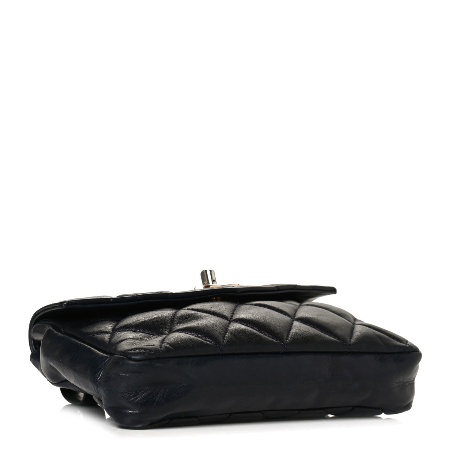 Chanel Lambskin Quilted Flap Waist Belt Bag 70 28 Navy 4 of 12