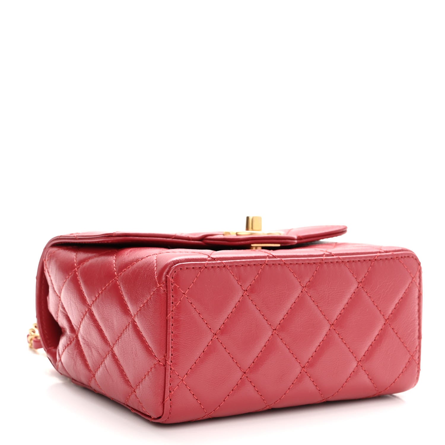 Chanel Goatskin Quilted Mini Square Flap Dark Red 4 of 11