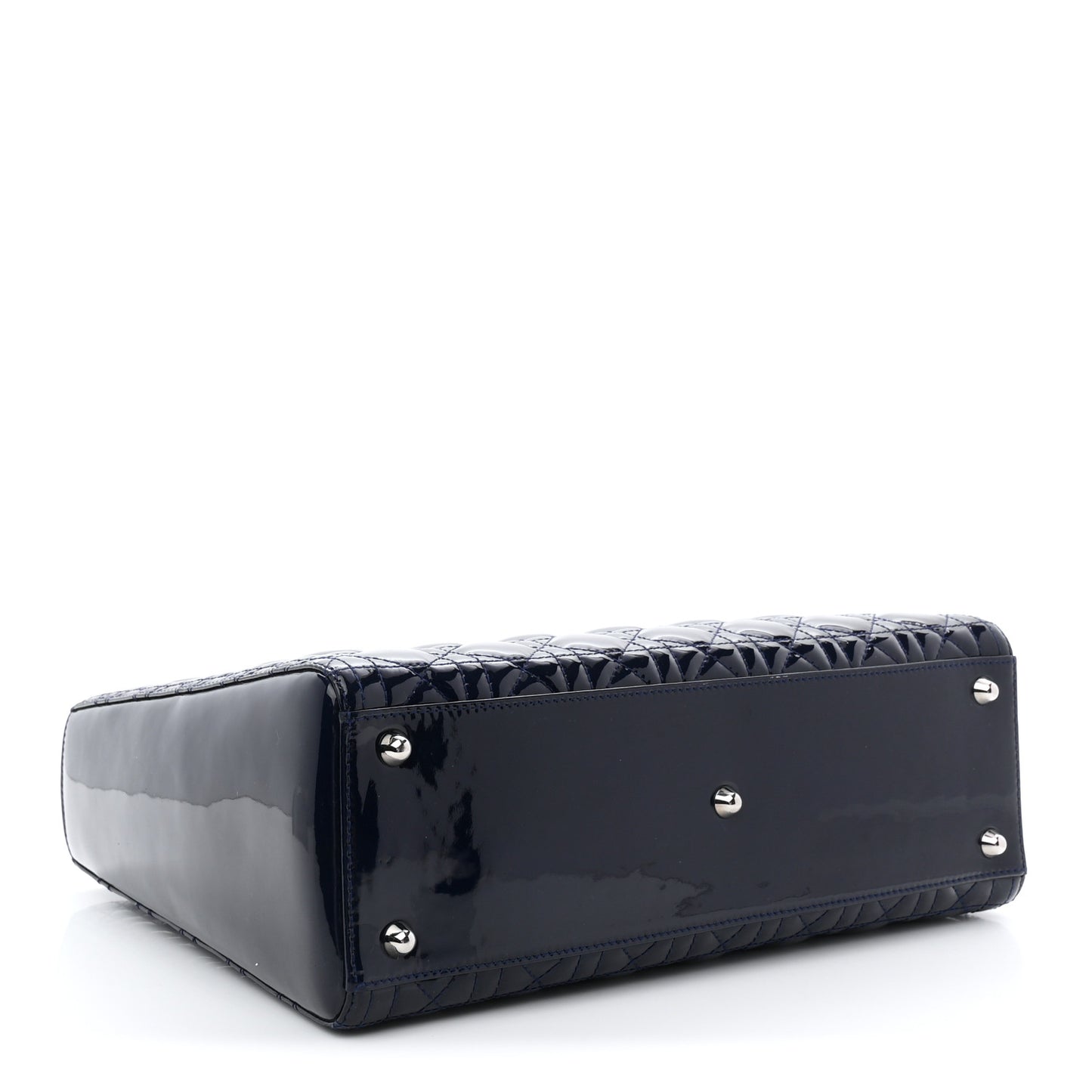 Patent Cannage Large Lady Dior Navy Blue