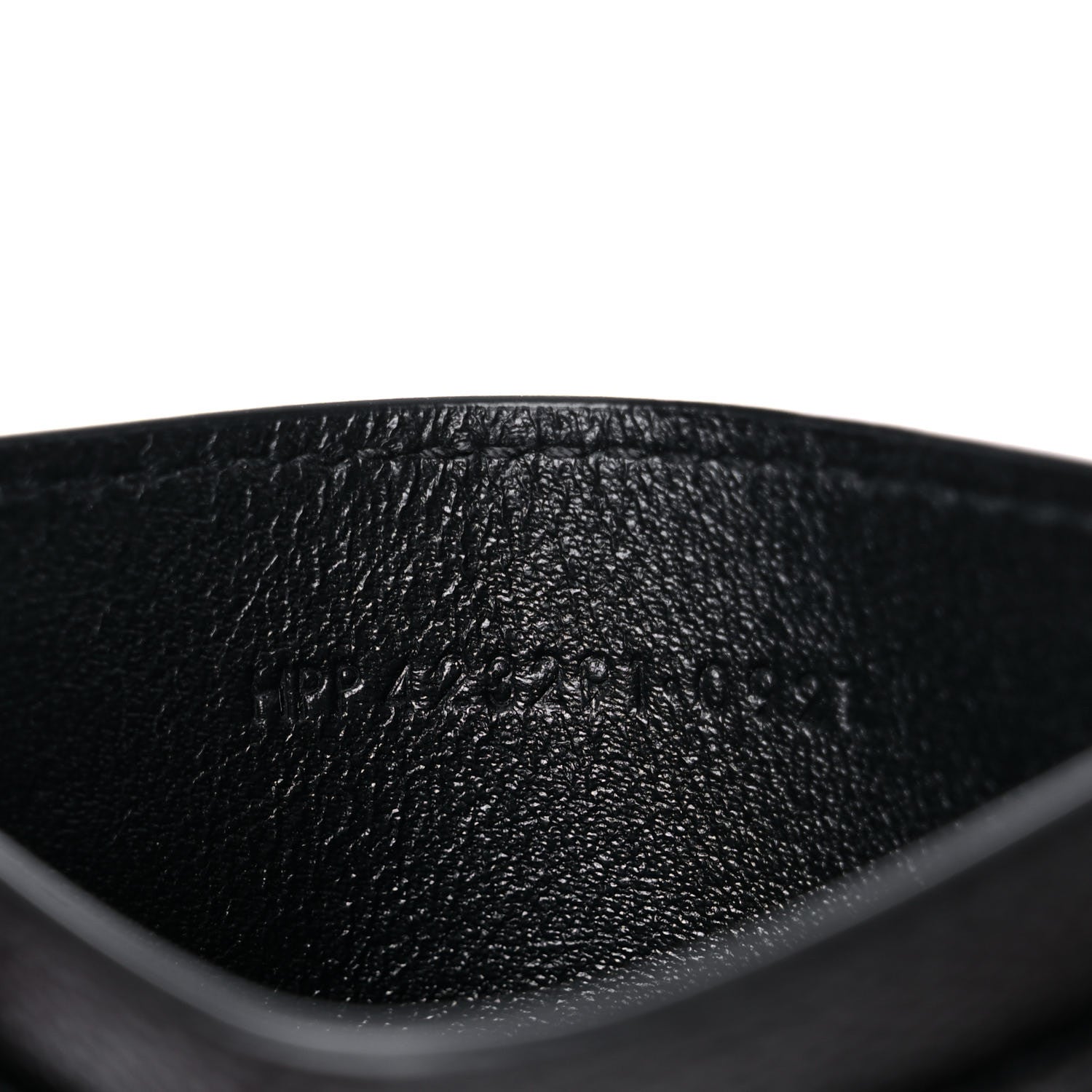 Saint Laurent Grain De Poudre Matelasse Chevron Monogram Credit Card Case Black 7 of 8