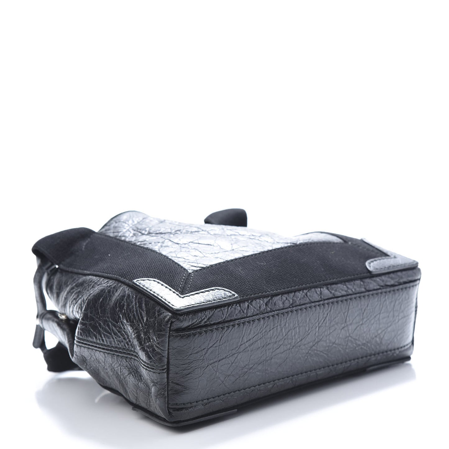 Agneau Stadio Ruban Viscose Navy Cabas Tote XS Black