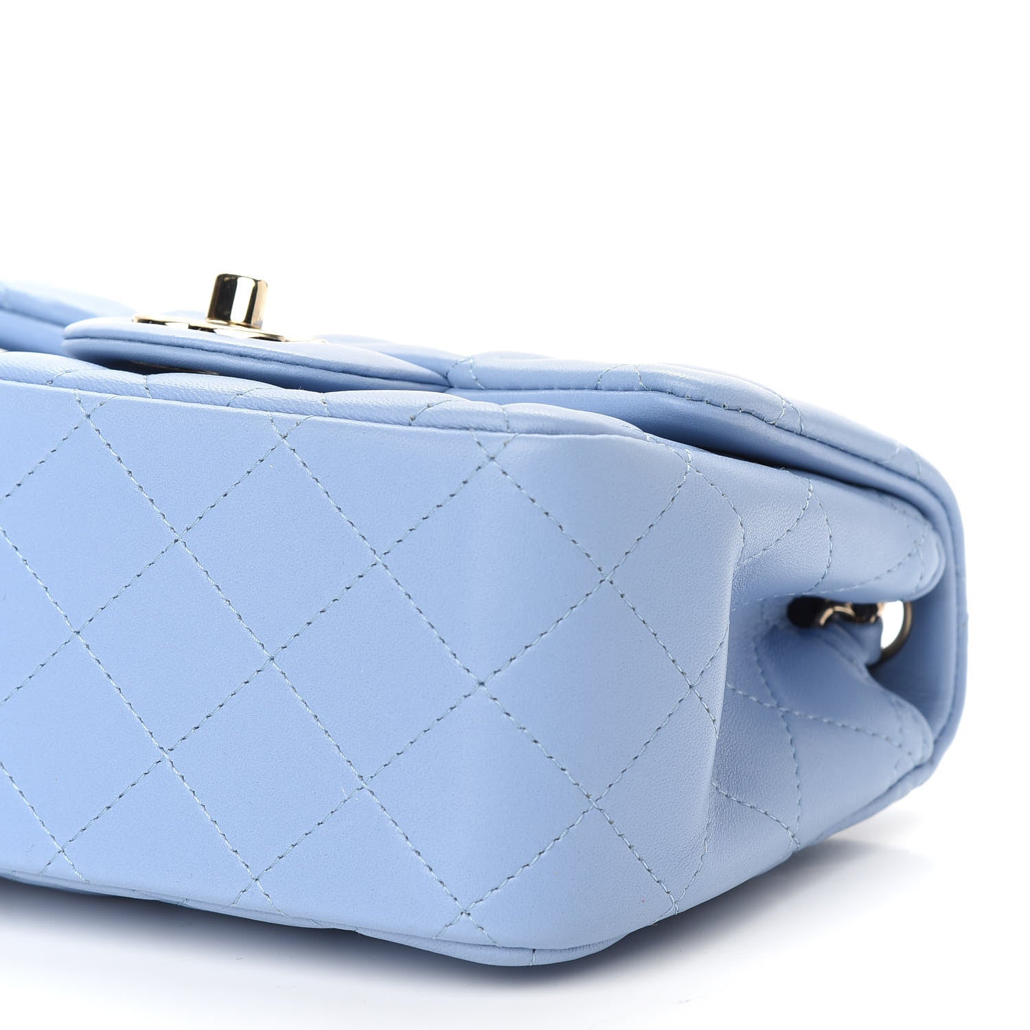 Chanel Lambskin Quilted Mini Square Flap Light Blue 8 of 8